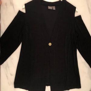 Chico’s Traveler’s cold shoulder knit-like blazer